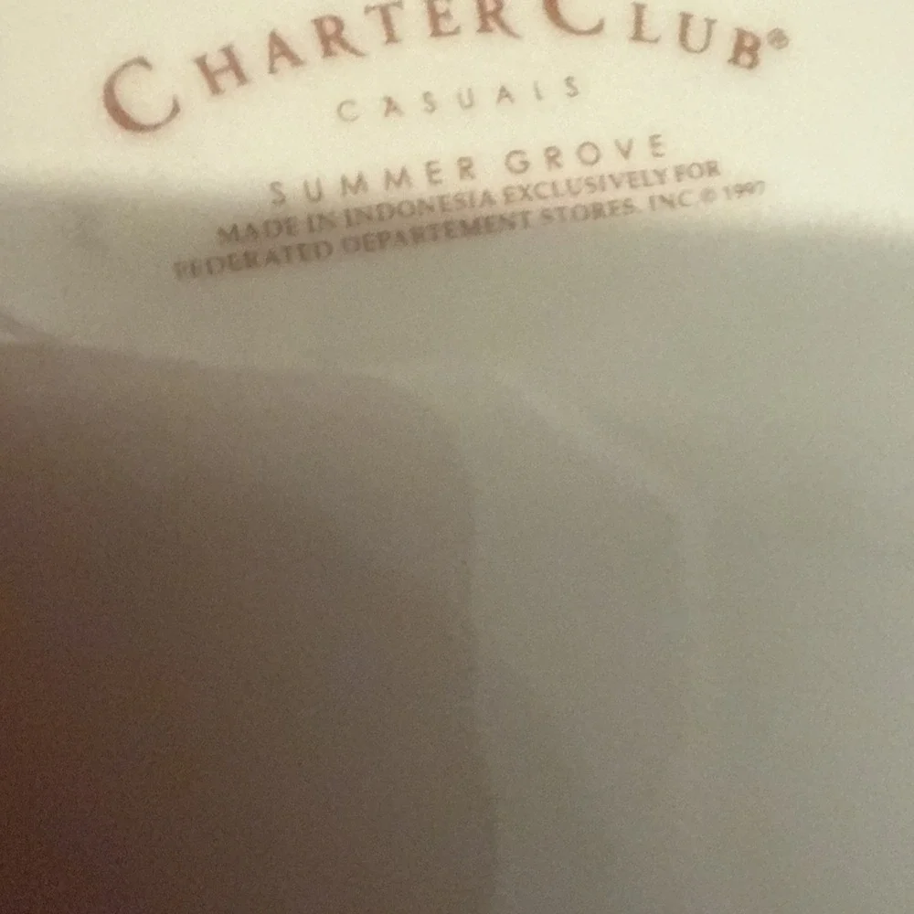 Vintage 1997 Charter Club Summer Grove Pie Dish 10